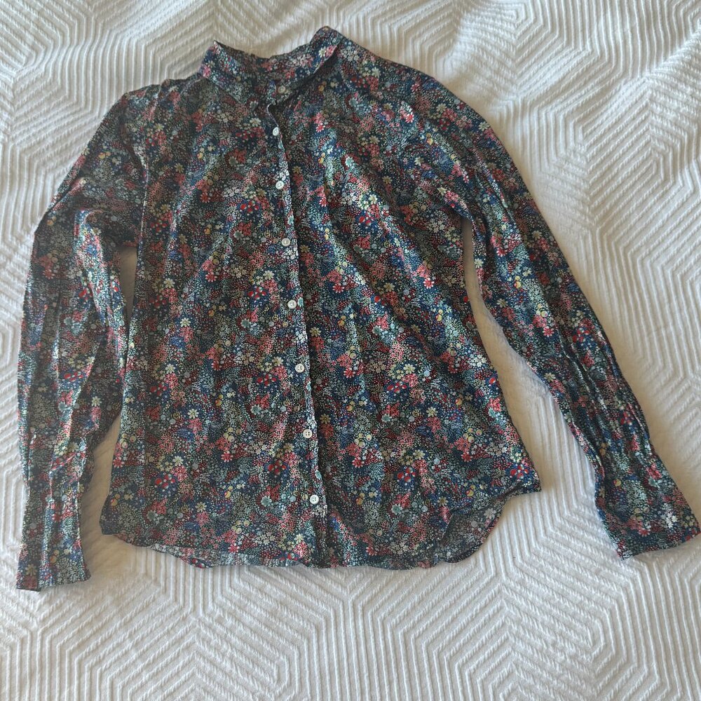 J. Crew Floral Liberty Print 100% Cotton Button Up Shirt, Size 5